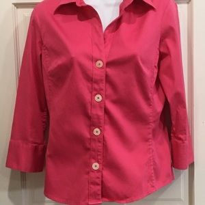 Banana Republic rose colored crisp blouse